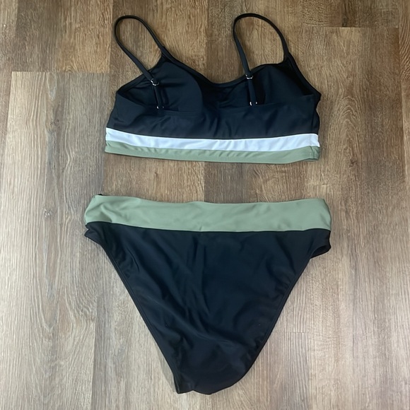 Cupshe Alegria Colorblock Bralette & High Waist Bikini Set - L Top & XL Bottom - Picture 2 of 8